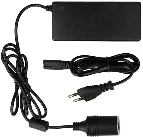 vhbw Netzadapter Eurostecker auf Zigarettenanzünder-Buchse kompatibel mit Dometic Waeco BordBar TF14, TB15 Kühlbox mit Bordnetzstecker