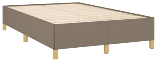vidaXL Bettgestell, Polsterbett Bett mit Stützbeinen, Bettrahmen mit Lattenrost für Schlafzimmer, Doppelbett Schlafzimmerbett, Taupe 120x190cm Stoff