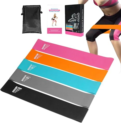 Fitnessband Männer, Widerstandsbänder Set für Männer und Frauen, 5 Stück Verschiedene Widerstandsstufen Gummiband für Home Gym Lange Übung Workout - Fitnessgeräte für Training, Yoga