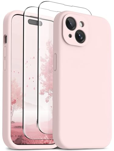 OTOFLY Magnetic for iPhone 15 Case Compatible with MagSafe, [Full Camera Protection][Screen Protector] Full-Body Silicone Shockproof Phone Case for iPhone 15 6.1 (Pink Sand)