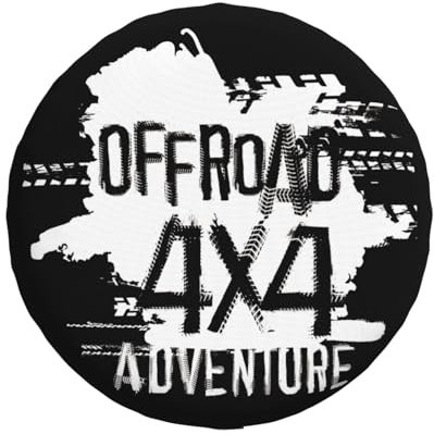 Housse de roue de secours universelle de rechange, 4 x 4 Adventure étanche à l'eau et à la poussière pour remorque, camping-car, SUV, roue de voiture tout-terrain 38,1 cm