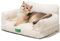 MEWOOFUN Cat Sofa Cat Bed for Indoor Cats, Kitten Bed Pet Sofa with Removable Washable Cover and Non-Slip Bottom for Small Dogs, 55x40cm White