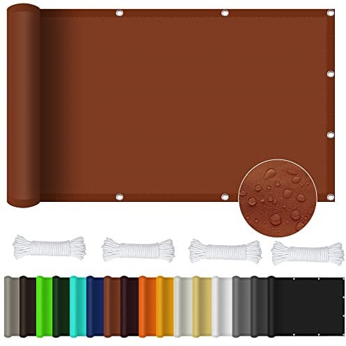 Wasserfestes Sonnensegel, 3,5 x 5,5 m, 98 % UV-Block, rechteckig, Baldachin, für Garten, Terrasse, Rostrot, inklusive Gratis Seilen, Dreieck, Rechteck, quadratische Formen erhältlich
