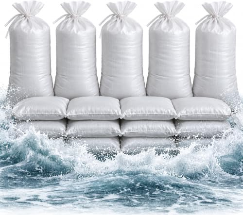 100x Sandsack 40x60 cm zum Wasserschutz bei Hochwasser - Hochwasserschutz mit Schnürband - Sack & Gewebesack ungefüllt (100)