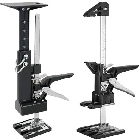 Inscrip 3-in-1 Multi Arbeitssparender Arm, 39cm, 2 Stk Möbelheber mit Skala, mit Schrankwagenheberstützstange & Holzbearbeitungsklemmen, Arm Handwerkzeug Heber, Keramikfliesen Höhenregler (D)