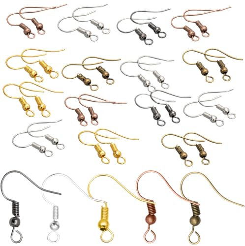 JEYORZY 150 piezas Enganches Pendientes, Hipoalergénicos Ganchos Para Pendientes con Bola de Resorte, Cosas Para Hacer Pendientes, Accesorios Para Hacer Pendientes, Bricolaje Pendientes Joyería Hacer