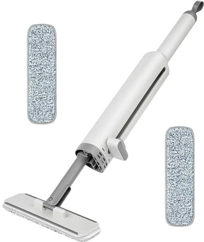 Toliya Trapeador Giratorio - Trapeador para Piso | Trapeador Limpiador de Pisos automático 3 en 1, trapeador portátil Manos Libres con Cepillo para Grietas con 2 Almohadillas de Microfibra reutili