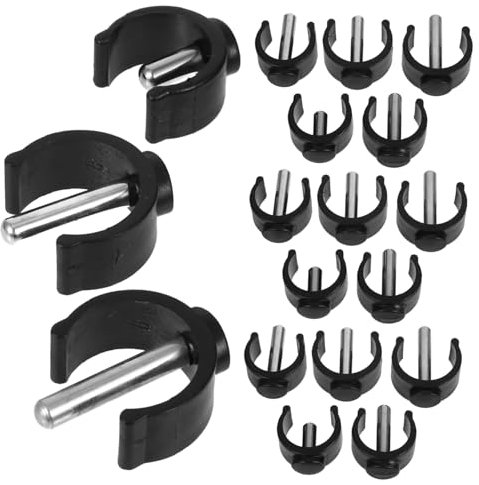 Beaupretty 20pcs Adjustable Cane Clamp and Hand Grip Covers Set, C-Shaped Clip Fixing Buckle for 22/25/28mm Walking Sticks and Walkers, Telescopic Locking Pins Compatible Hiking and Mobility Aids