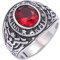 Rubin-Siegelring für Herren und Damen, Gothic Fashion Eagle Edelstahlring