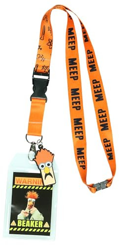 The Muppets – Cordon pour gobelet avec porte-badge transparent et breloque en caoutchouc de 5,1 cm