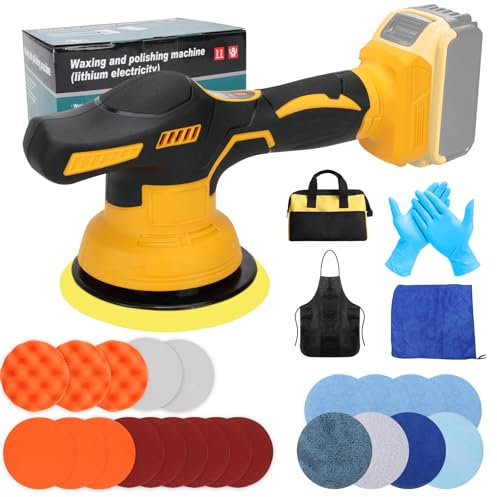 Cordless Car Buffer Polisher Compatible with Dewalt 20V Battery, 6 Inch Car Polishing Machine with Attachments, 6 Speeds Cordless Polisher (Battery Not Included)
