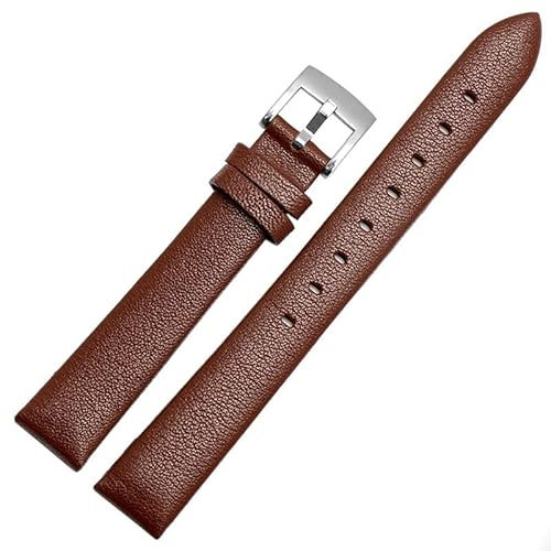 WHARGTSL Lederarmband passend for Swarovski 5158972 5263904 5200341 passend for Armani Rindslederarmband Damen 14 mm 16 mm(Brown Silver BUC,14mm)