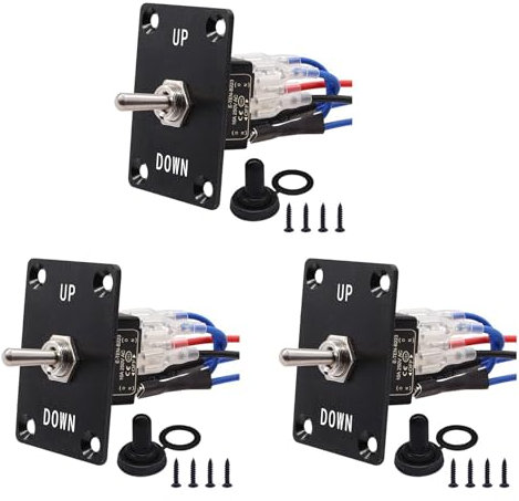 Booso 3X Wipp-Kippschalter, Kurzzeitig, 6-Polig, 3 Positionen (EIN), Aus, (EIN), AUF/AB, PolaritäTsumkehrschalter mit Panel, DräHten und Kappe