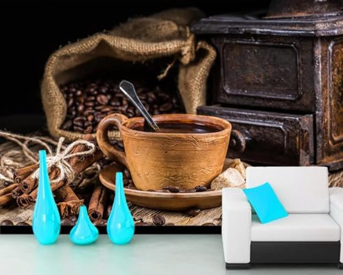 WEIMEIJIE Kaffee Fenchel Tasse Essen 3D Tapete Wohnzimmer Küche Restaurant Bar Café modern