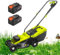 DUXMM Cordless Push Lawn Mower,with 45L Grass Box, 40V Battery Powered Grass Cutting Machine, 3 Adjustable Cutting Heights, 4000mAh Dual Battery,for Lawns & Garden,Green