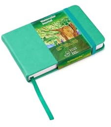 tumuarta Aquarell Skizzenbuch, 300g, 25% Baumwolle, 9x14CM, 24 Blatt, 48 Seiten, Feinkorn, Säurefrei, Aquarellbuch, Künstlerpapier Aquarellpapier Block Ideal für Aquarell,Acryl (Blau, 9x14 CM)