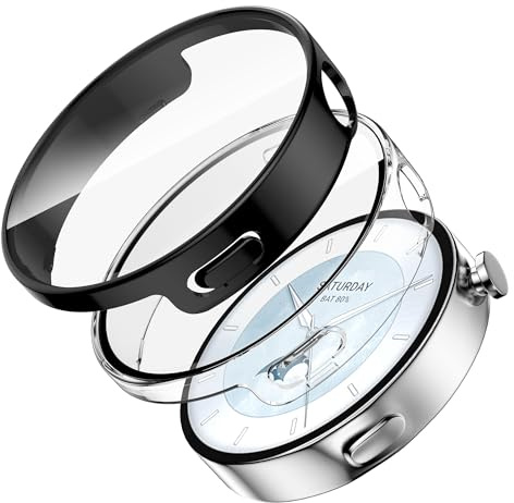Tieeyivv Custodia per Xiaomi Watch S4 41mm Cover, Pellicola Protezione con Vetro Temperato Schermo Protettiva Ultra Sottile HD Custodia Trasparente Antigraffio Tinta Unita Extra