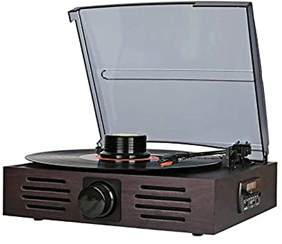 CLSDRZC Vinyl-Plattenspieler imitiert Retro-Phonographen-Radio-Stereo altmodischer multifunktionaler LP-Plattenspieler-Radio-USB-Recorder