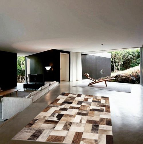 Vip-leather NEU KUHFELL Patchwork Teppich (180 cm x 240 cm)