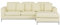 Modernes Ecksofa Echtleder 3 Zierkissen beige Oslo
