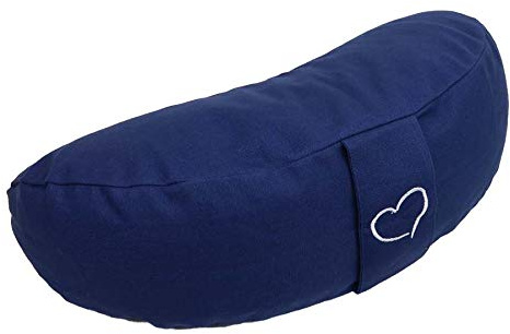maylow Yoga mit Herz® Hochwertiges Yogakissen Shivaya Halbmond Bezug waschbar Innenkissen gefüllt mit Bio-Dinkelspelzen