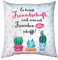 Die Geschenkewelt Gruss und Co 46166 XL Spruch Es heisst Freundschaft Kissen, Polyester, Mehrfarbig, 50 cm x 50 cm