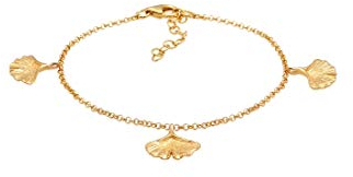 Elli Armband Damen Ginkgo Blatt Natur in 925 Sterling Silber vergoldet