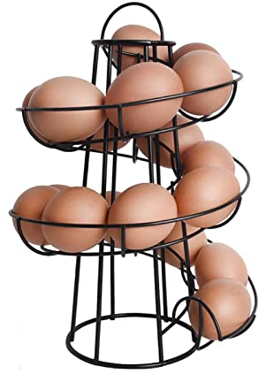 Eierspender Karussell Kapselspender Küchen Aufbewahrung Eieraufbewahrungskorb Halter Rack Platz sparen Aufbewahrungsregal Küche Metall Ei Eier Skelter Aufbewahrungsregal