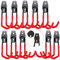 3-H Appendi Bici da Muro Garage 10 Pezzi, Supporto 3 Punti di Saldatura, Acciaio Inox Massiccio, Porta Bici Con Viti Ganci per Attrezzi, Scala