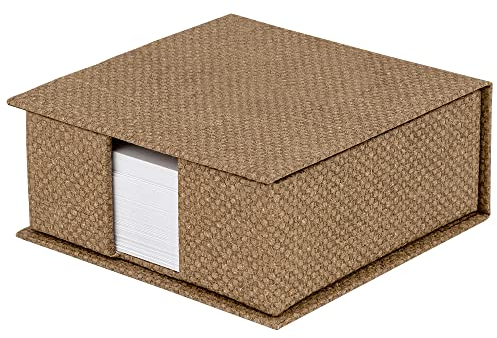 Rössler SOHO Zettelkasten | Notizzettel-Box | Schreibtisch-Organizer | Büro-Zubehör | Schreibtisch Deko | Homeoffice Ausstattung | 110x46x110mm | 1 Stück | Farbe: Braun | Haselnuss