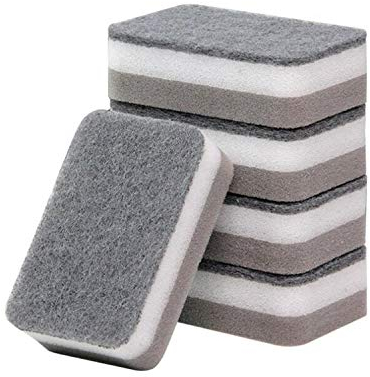 Friendly 5 Piece Washing Up Sponge Scouring Pad for Kitchen and Bathroom Multi Use Magic Cleaning Double-Sided Non-Scratch