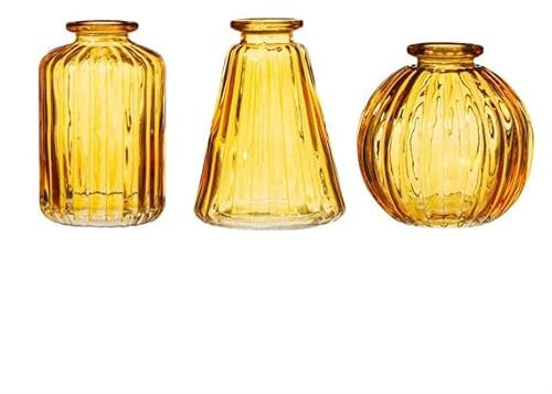 Sass & Belle Vasen aus Glas, Gelb, 3 Stück