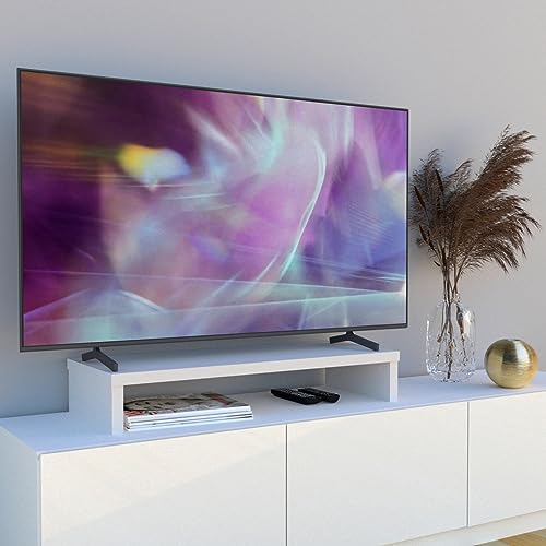 Henor Elevador TV de Madera FSC® 90 x 35 x 15 cm Soporta 60 Kg. Blanco.