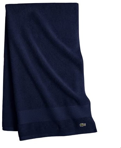 Lacoste Heritage Supima Badetuch, Baumwolle, Marineblau, 76,2 x 137,2 cm