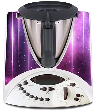 Deko Schutz Aufkleber kompatibel mit Küchenmaschine Thermomix TM31 Design Sticker Klebefolie Zubehör Küchengerät wasserfest selbstklebend R182 (07 Laserstrahlen)