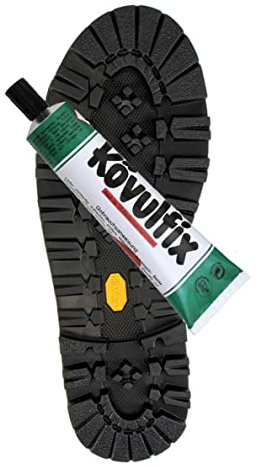 Schuhsohlen Reparatur Set Vibram Sohle Teton 1014 schwarz -120g Kontaktkleber Kövulfix Schuhkleber - Schuhsohlen zum aufkleben - Bergschuh - Arbeitsschuhe selbst besohlen
