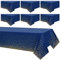 Showgeous 6 Stück Dot Tischdecken 54x 108 Blau und Gold Dot Tischdecken Party Rechteckige Tischdecken wasserdichte Einweg-Tischdecken Dot Konfetti Tischdecken für Party Picknick Geburtstag Jubiläum