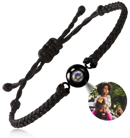 EMIRISTIC Personalized Photo Bracelet With Picture Inside - Handmade Free Size Custom Picture Bracelet for Men - Valentine's Day Birthday Any Special Day Gifts