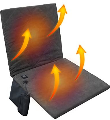 DECKALY Heated Folding Stadium Seat Extra Wide Heated Stadium Seats Upgraded 3 Levels of Heat Foldable Chair for Bench Stadium Seat