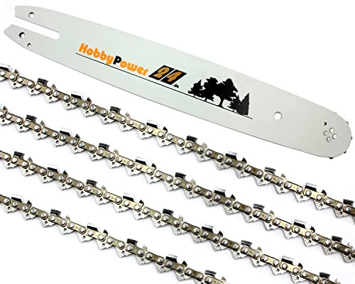 4x Sägekette + Schwert 40cm Vollmeißel 3/8 LP 55 TG 1,3mm für Stihl MS 230 250