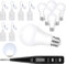 VEUWOLM 6 Stück Lampenfassung E27+6 Stück LED E27 Glühbirne Set mit Spannungsprüfer -6500 Kelvin KaltweißesLED Bulb -Ersatzfassung 250V max.60 W-für Pflanzenbeleuchtung Büroküchen Aquariumbeleuchtung