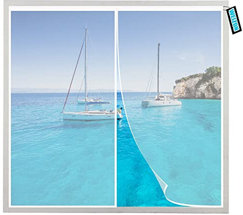 Tenda zanzariera Magnetica Bianco 70x120cm Zanzariera Magnetica Finestra Chiusura Automatica Impedendo Insetti di Entrare Installazione Dell'adesivo