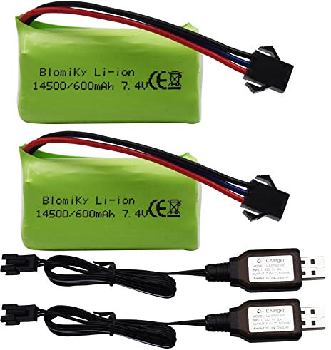 SM-3P Prise 7,4 V 2S 600 mAh Batterie et câble de charge USB Convient pour G03060R Camions RC amphibies / Batterie C60 2 Nouveau