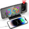 Sveglia con Proiettore, Sveglia da Comodino Digitale con Ampio Display Lcd, Orologio da Tavolo con Rotazione di 180°, Display Dinamico a Colori RGB, Snooze, 5 Livelli di Luminosità Regolabile, 12/24h