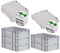 PROREGAL SuperSparSet 5x Eurobox NextGen Economy mit Scharnierdeckel & grünen Verschlüssen | Griffe geschlossen | HxBxT 17x40x60cm | 34 Liter | Eurobehälter Transportbox Transportbehälter