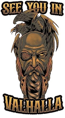 Aufkleber Sticker Autoaufkleber - Odin Wikinger Vikings - Ragnar Wodan Valhalla - Kontur Schnitt - 20cm