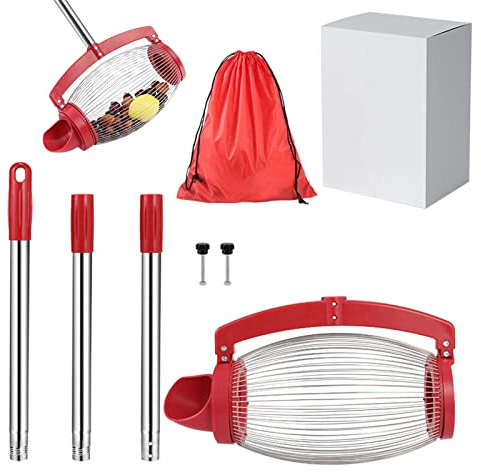 fanelod Rodillo Superior recogedor de Tuercas - Rodillo de Patio Grande con Apertura Lateral | Recolector de Herramientas manuales Ligeras para Exteriores para nueces, pacanas, Dardos y Bolas Nerf