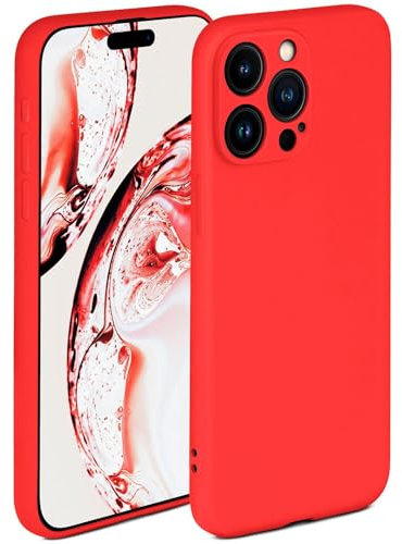 ONEFLOW Soft Case für iPhone 15 Pro Hülle aus Silikon mit Kameraschutz, Silikonhülle mit erhöhtem Schutz fürs Display, Backcover Schutzhülle, weiche Handyhülle, Rot