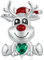 Charm Cerf de Noël en Argent Sterling 925 pour Bracelets Pandora,Perles de Cerf en Zircone Cubique,Cadeau pour Femmes et Filles