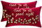 Tosleo 2Pcs Weihnachten Kissenbezüge Dekokissen aus Samt Winter Grünes Blatt 30x50cm Kissenhüllen Frohe Good Night für Deko Weihnachten Sofa Schlafzimmer Couch